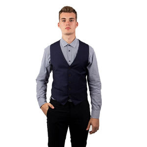 BESPOKEN BLUE, BROWN VEST| MENS SIZE S